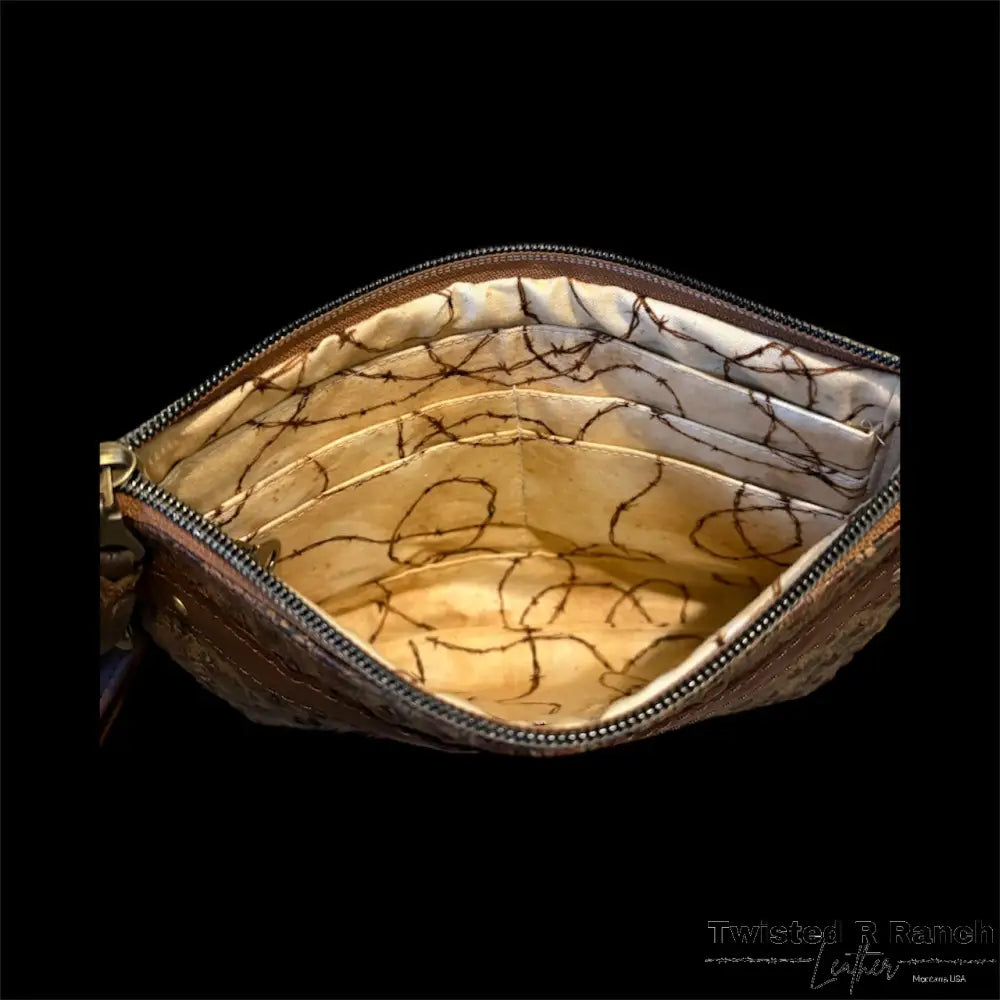 Turquoise Rose Wristlet