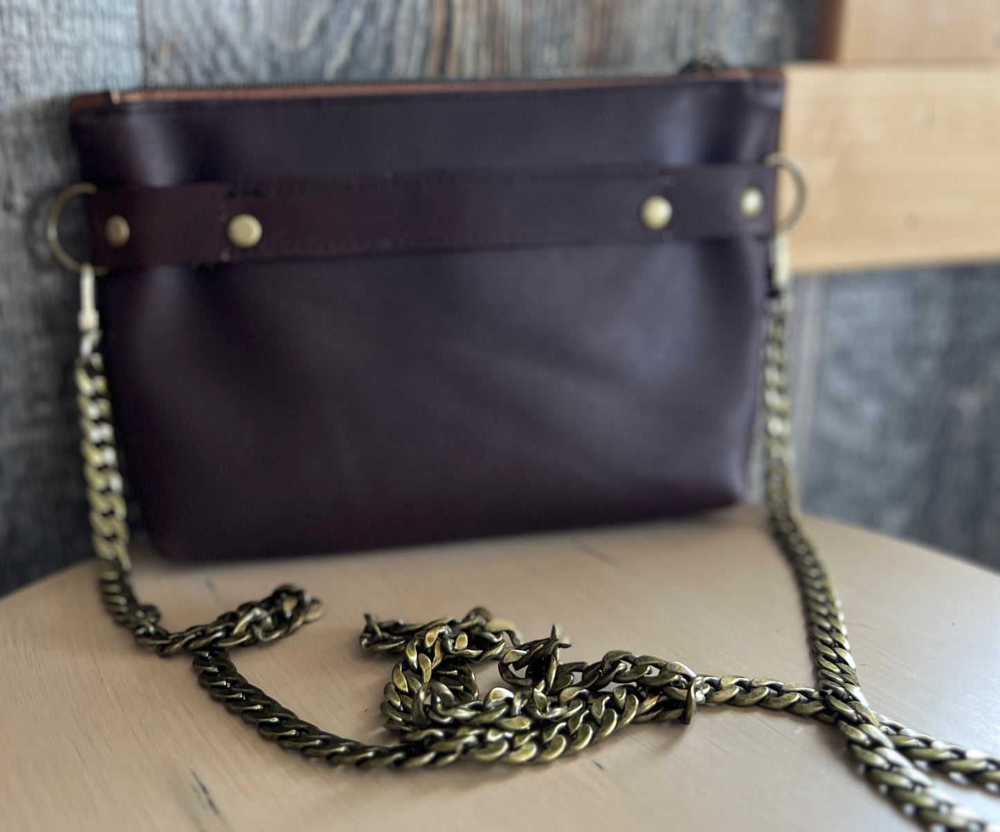 Leather Crossbody Wristlet