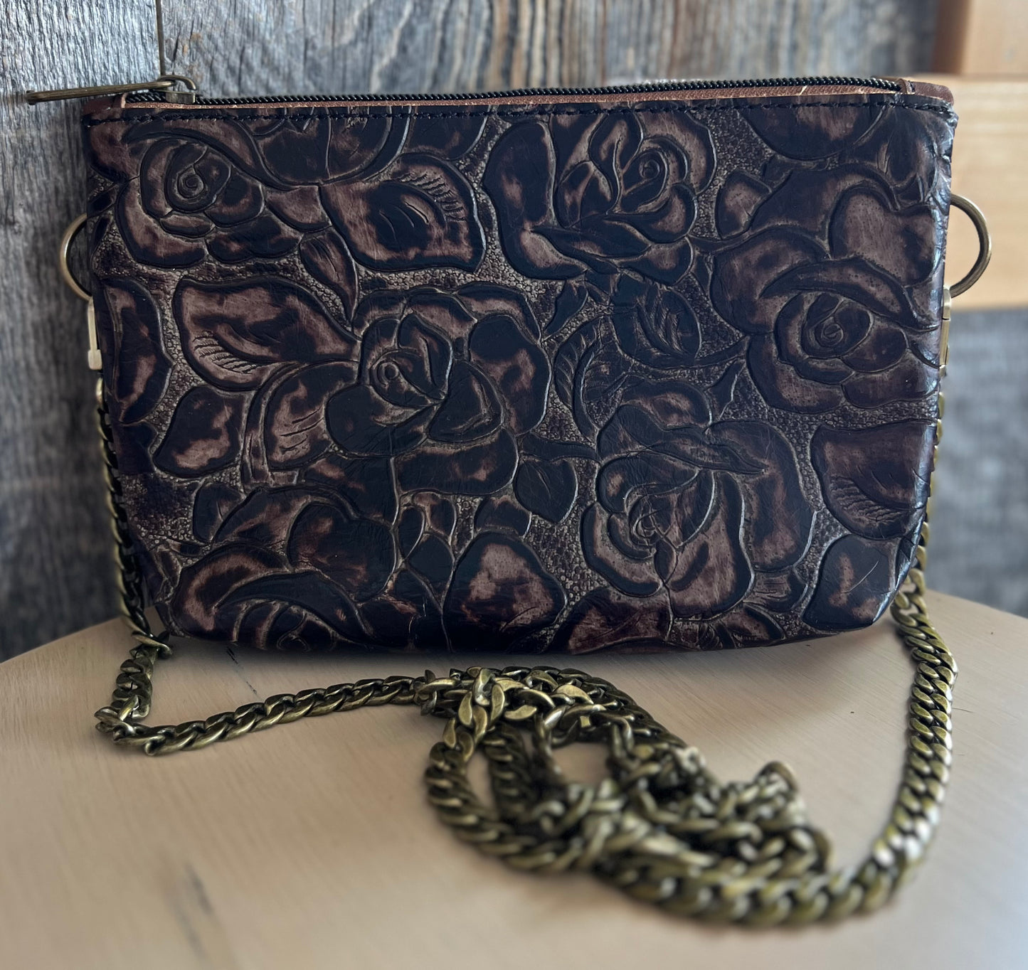 Leather Crossbody Wristlet