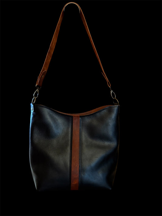Black and Cognac Shoulder Bag #4000
