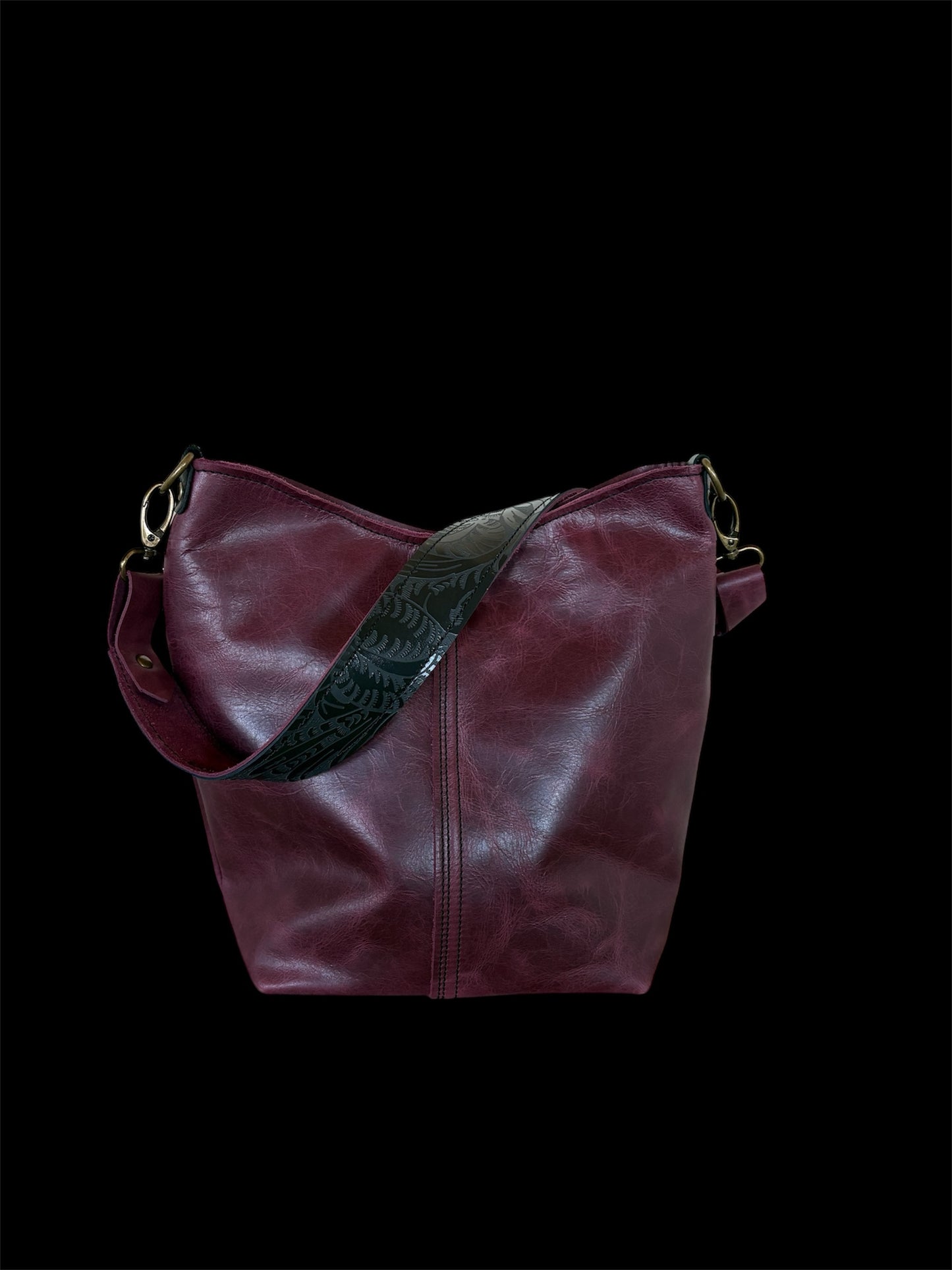 Plum & Black Shoulder Bag #4001