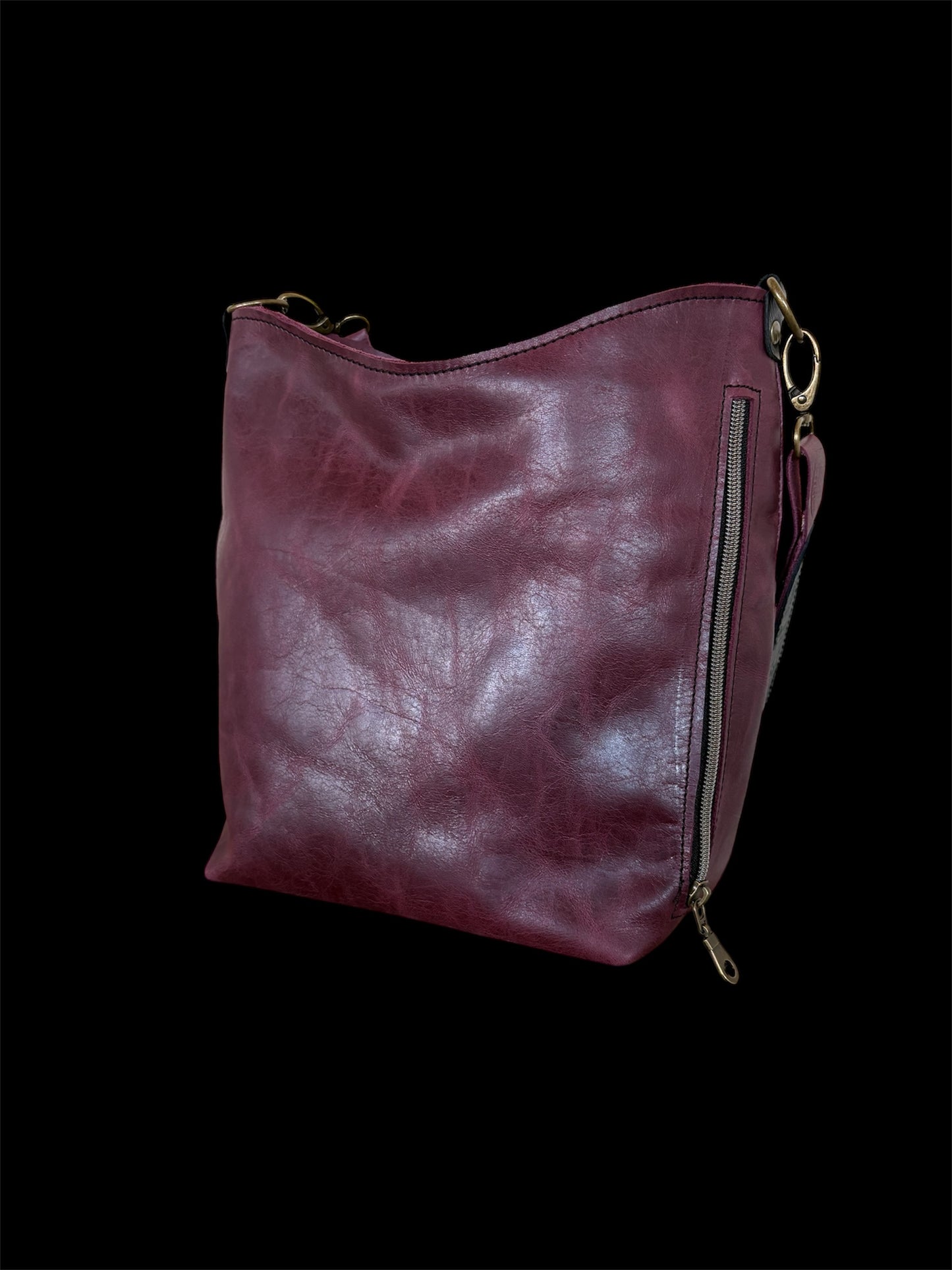 Plum & Black Shoulder Bag #4001